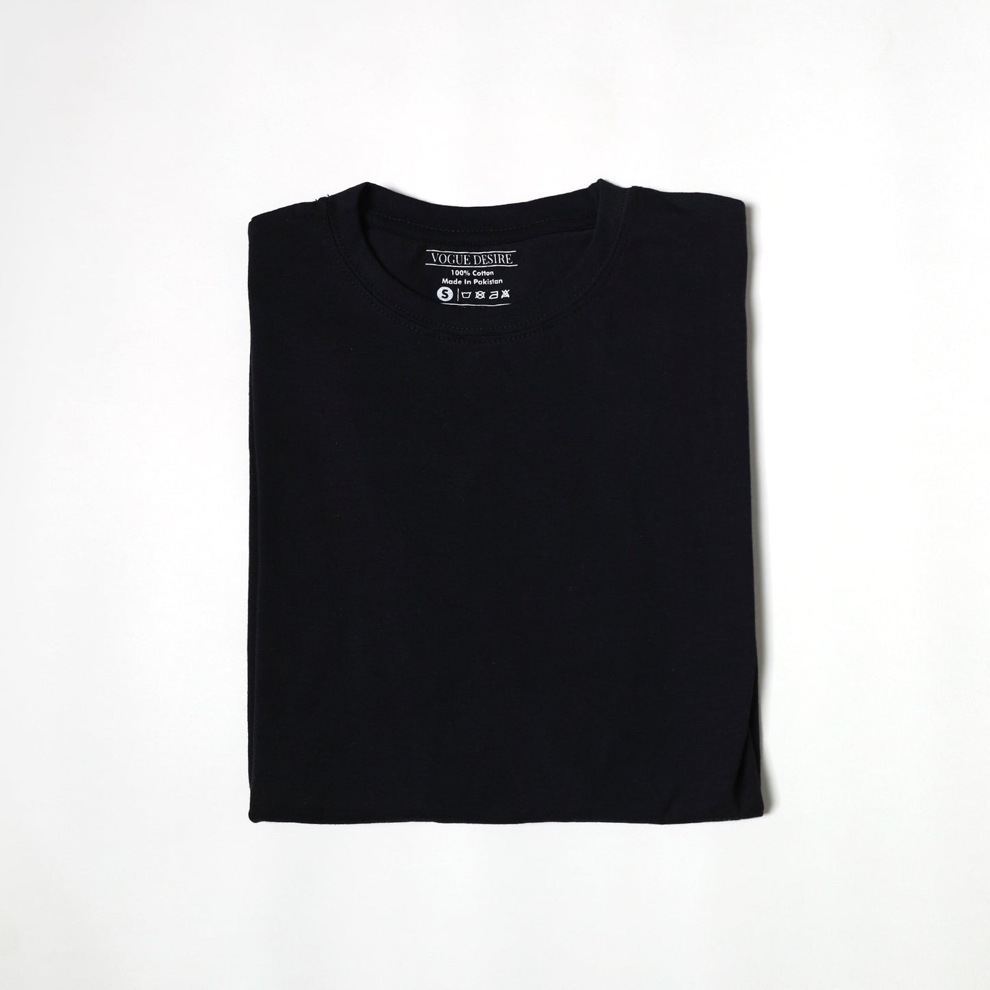 Classic Black Color Basic Crew Neck T-Shirt - VOGUE DESIRE