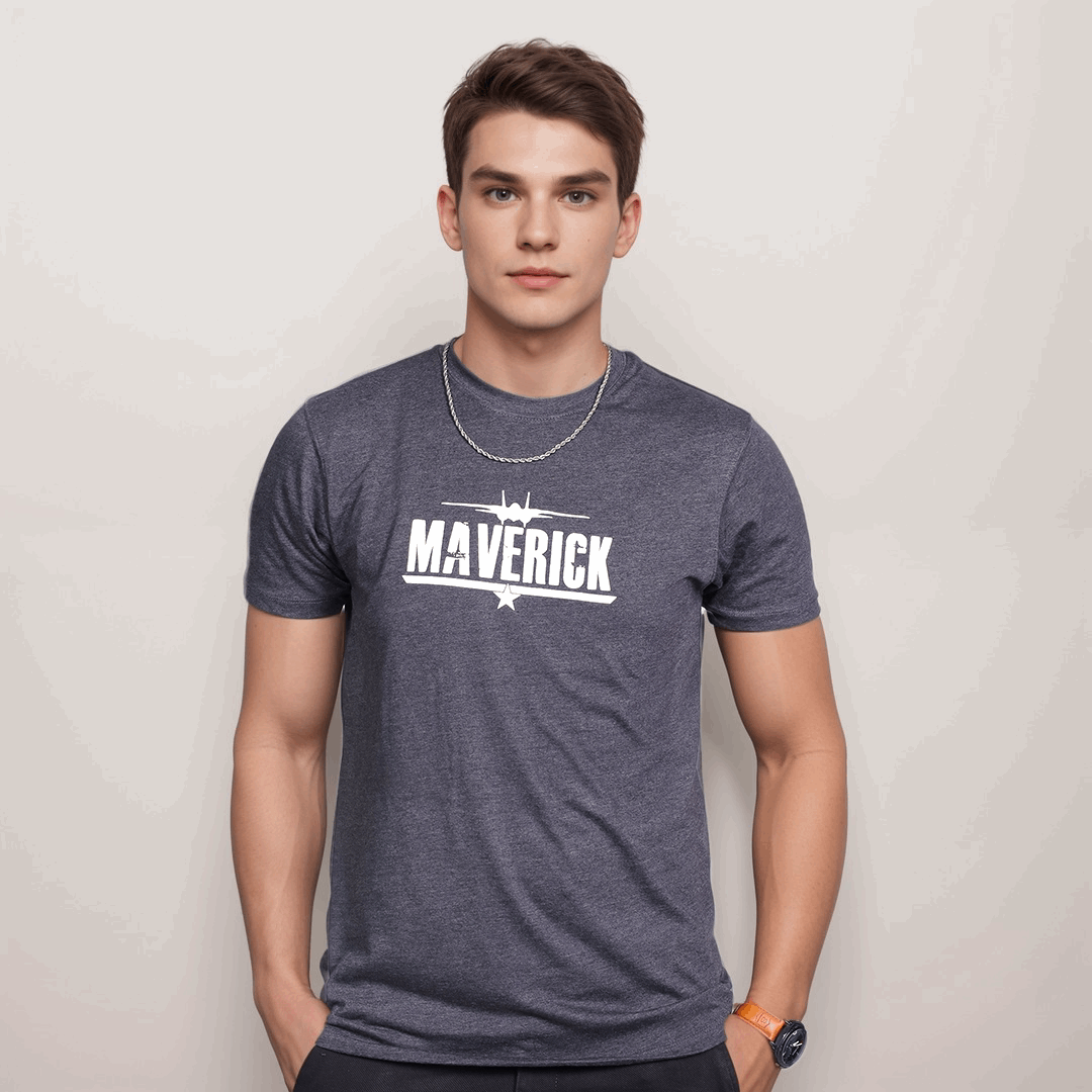Maverick - Top Gun Charcoal Color Crew Neck T-Shirt - VOGUE DESIRE