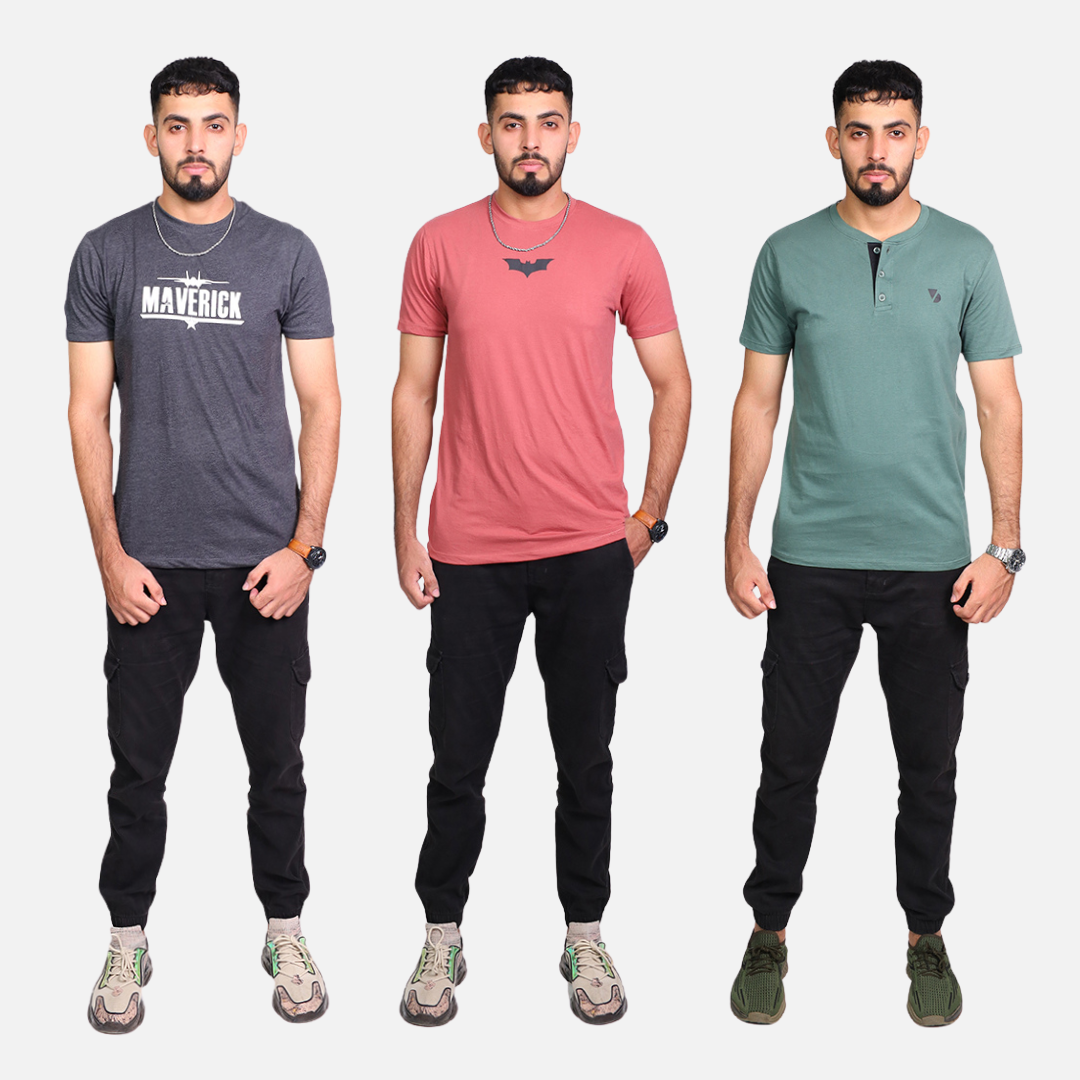 Pack of 03 T-Shirts | Discounted
