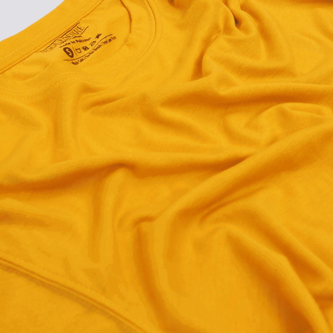 Vibrant Mustard Color Crew Neck T-Shirt - VOGUE DESIRE