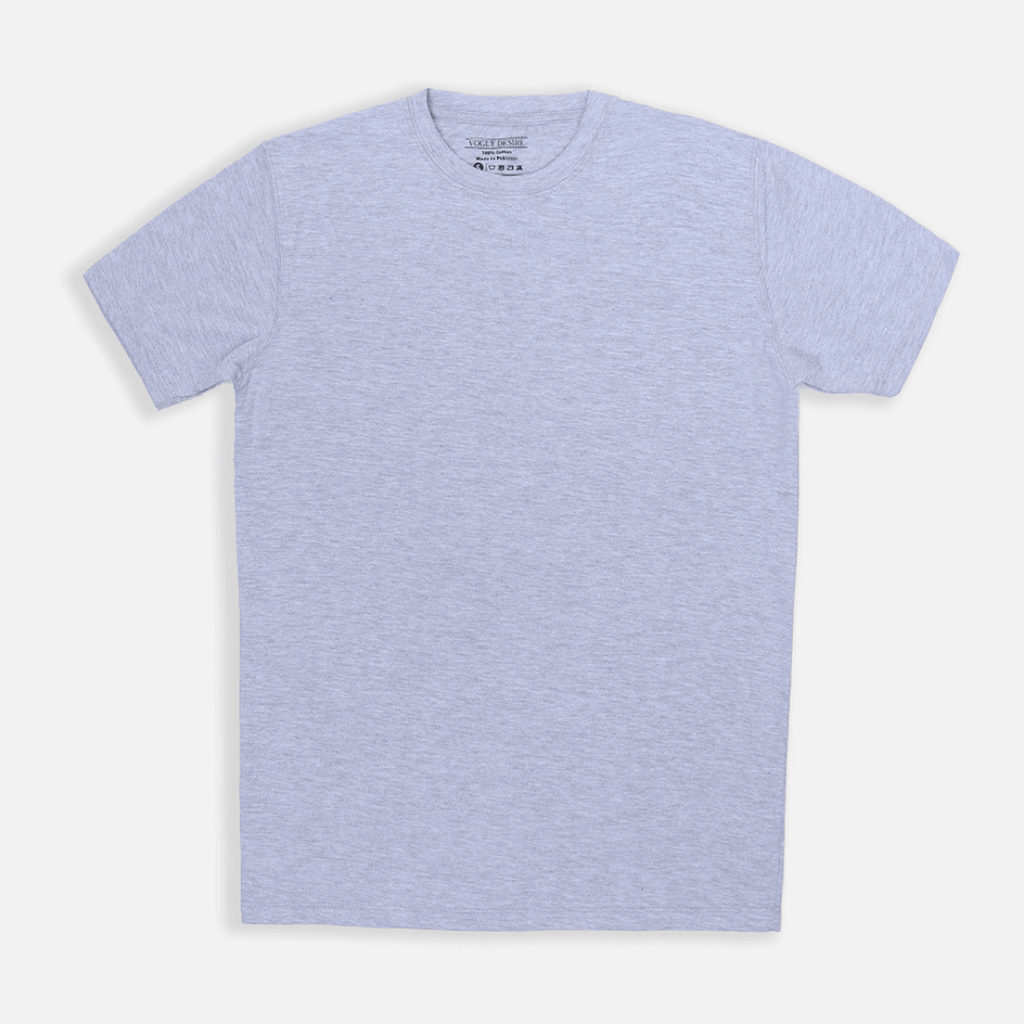 Modern Heather Gray Color Crew Neck T-Shirt - VOGUE DESIRE