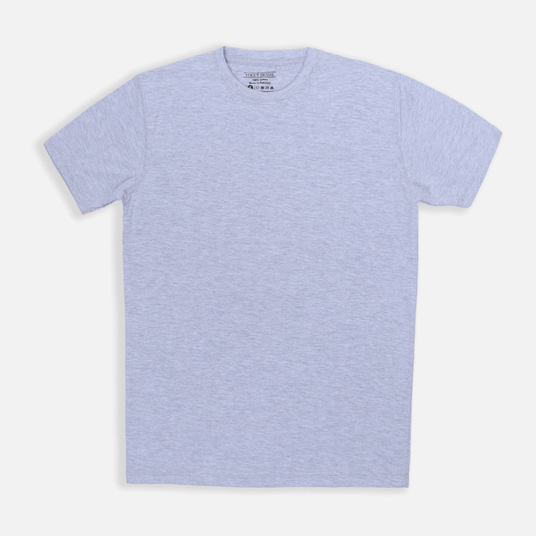 Modern Heather Gray Color Crew Neck T-Shirt - VOGUE DESIRE