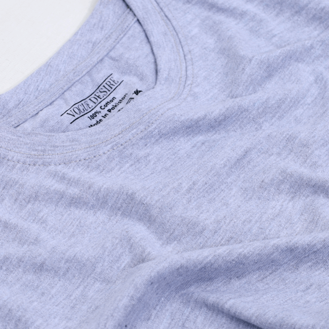 Basic Crew Neck Tee — Heather Gray - VOGUE DESIRE