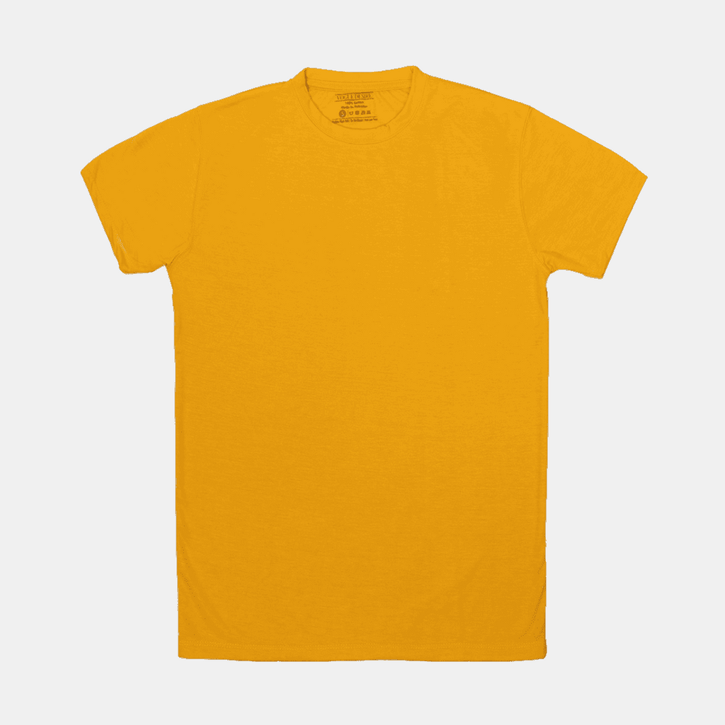 Vibrant Mustard Color Crew Neck T-Shirt - VOGUE DESIRE