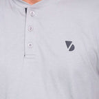 Steel Gray Half Sleeve Henley T-Shirt - VOGUE DESIRE
