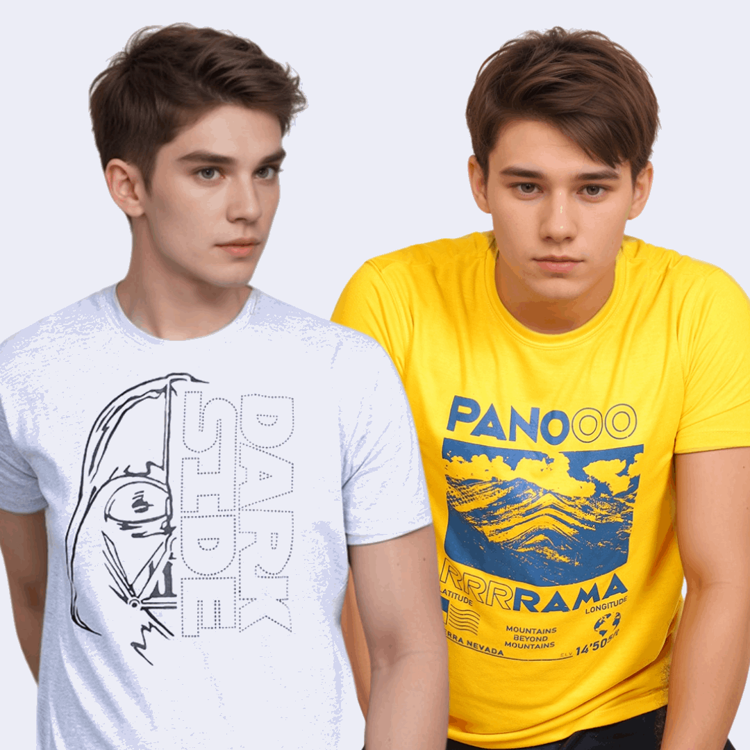 Panorama Mountain & Star Wars Crew Neck T-Shirt