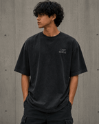Last Circle Target Drop-Shoulder Graphic T-Shirt – Washed Black