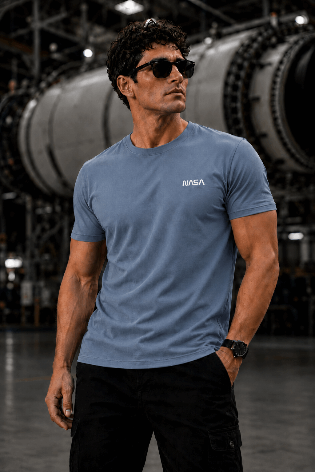 NASA Graphic Tee — Shark Blue