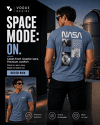 NASA Graphic Tee — Shark Blue