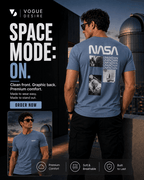 NASA Graphic Tee — Shark Blue