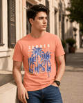 Summer Paradise Rust Orange Color Crew Neck T-Shirt