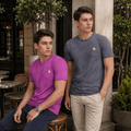 Men’s Cotton Crew Neck T-Shirt Combo – Purple & Charcoal Half Sleeve Pack