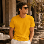Basic Crew Neck Tee — Mustard - VOGUE DESIRE