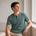 Bermuda Green Color Henley T-Shirt