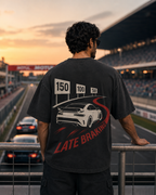 Late Braking Drop Shoulder Oversized T-Shirt – Washed Black