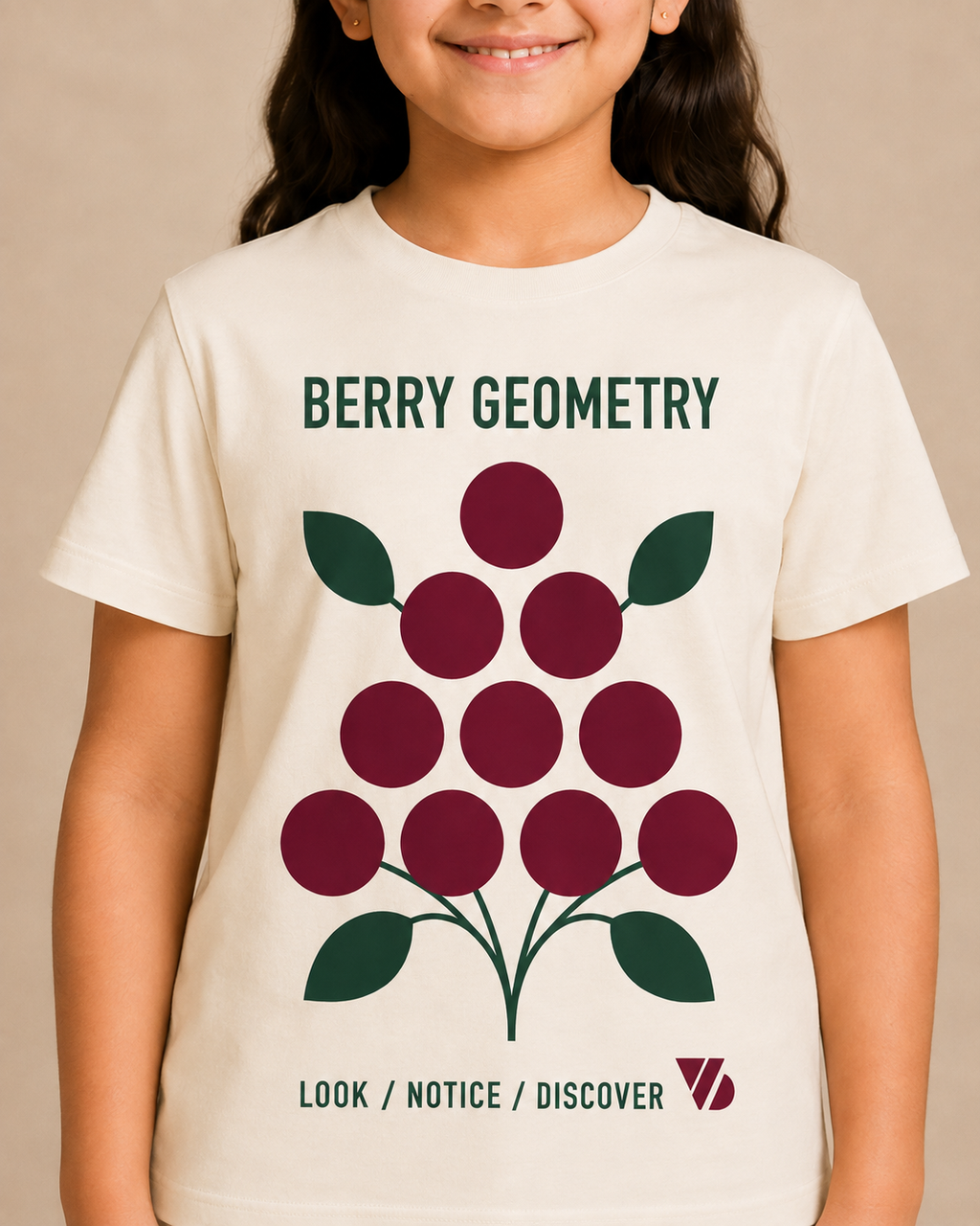Berry Geometry Kids T-Shirt – Off-White
