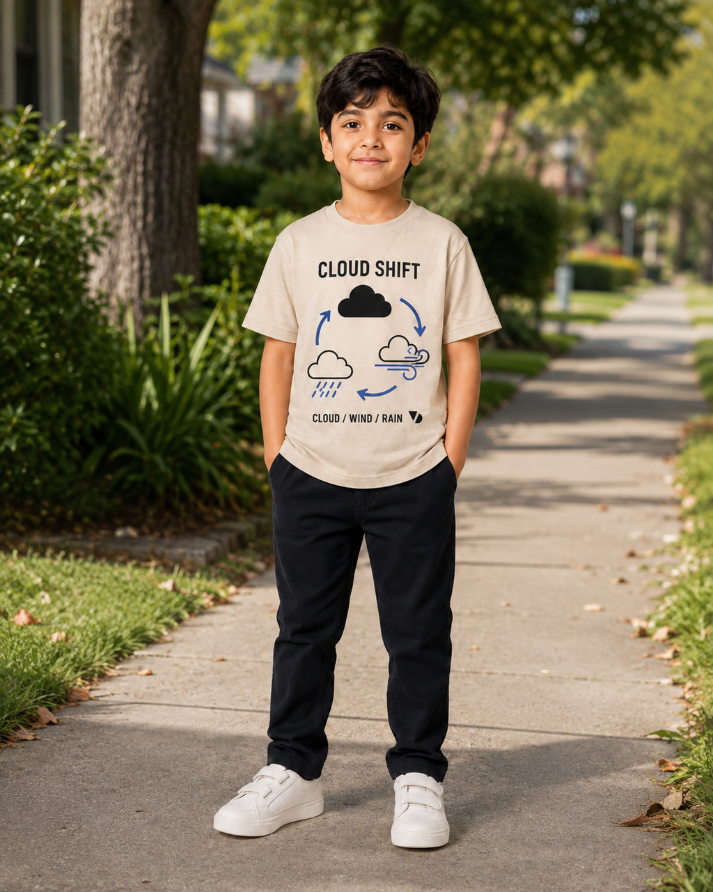 Cloud Shift Kids T-Shirt – Beige
