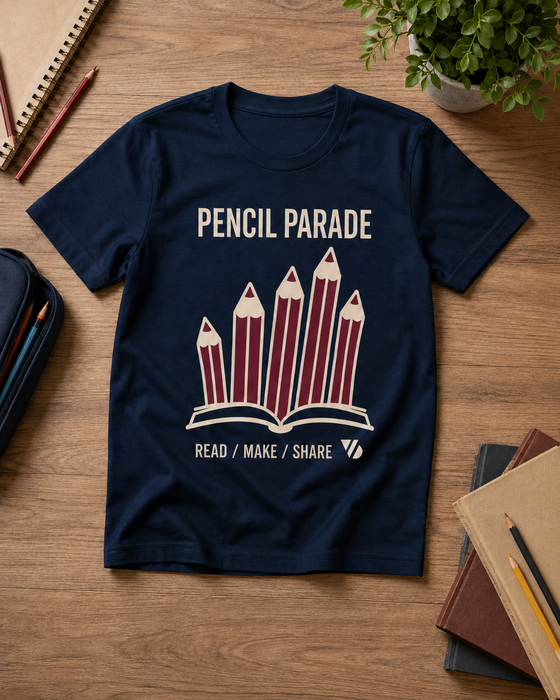 Pencil Parade Kids T-Shirt – Navy