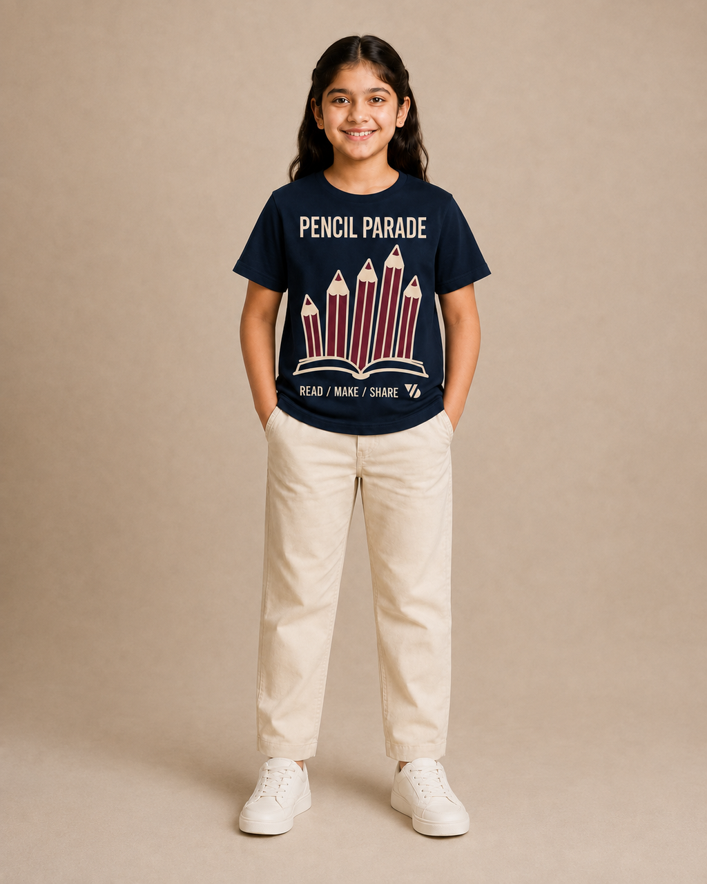 Pencil Parade Kids T-Shirt – Navy