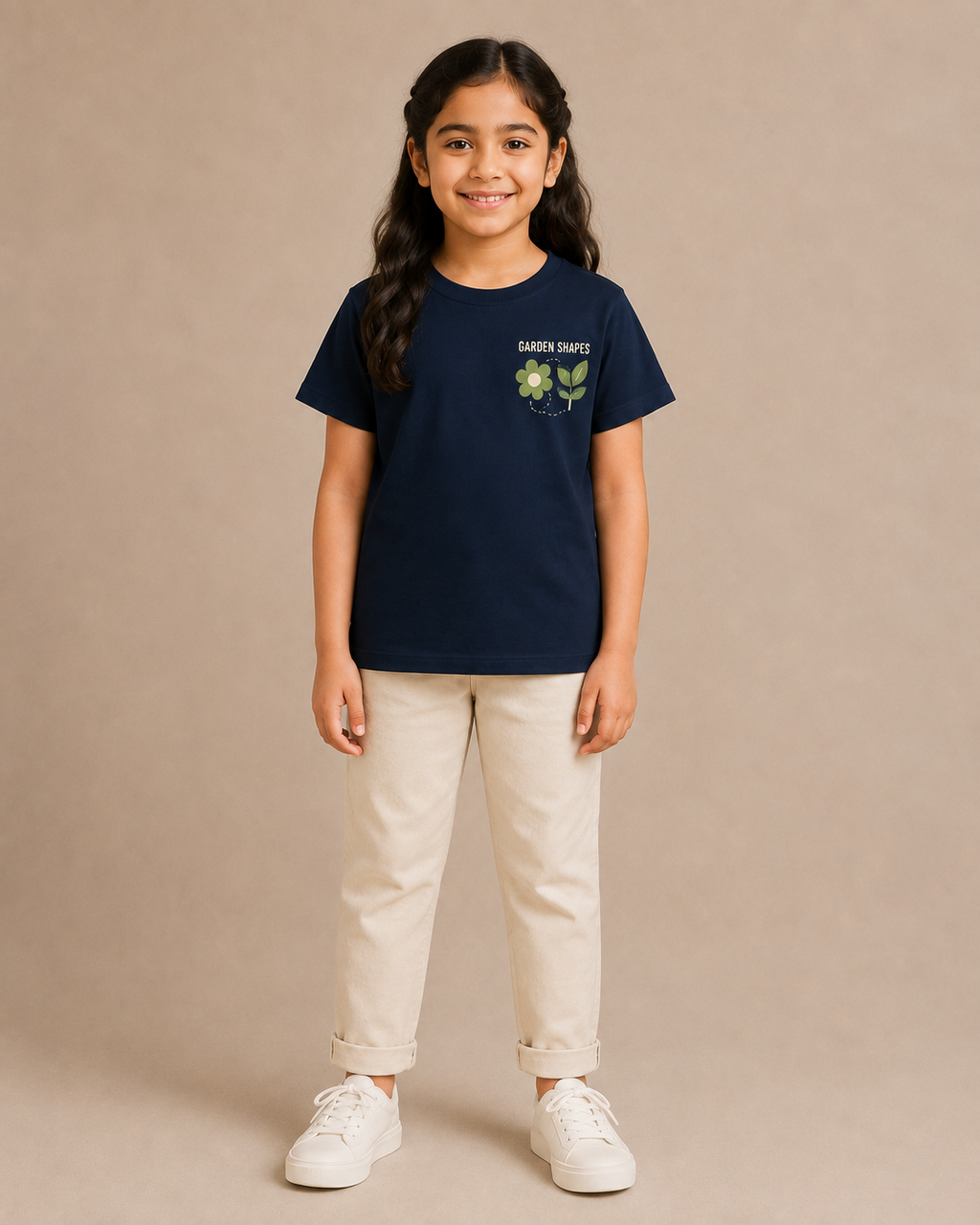 Garden Shapes Kids T-Shirt – Navy