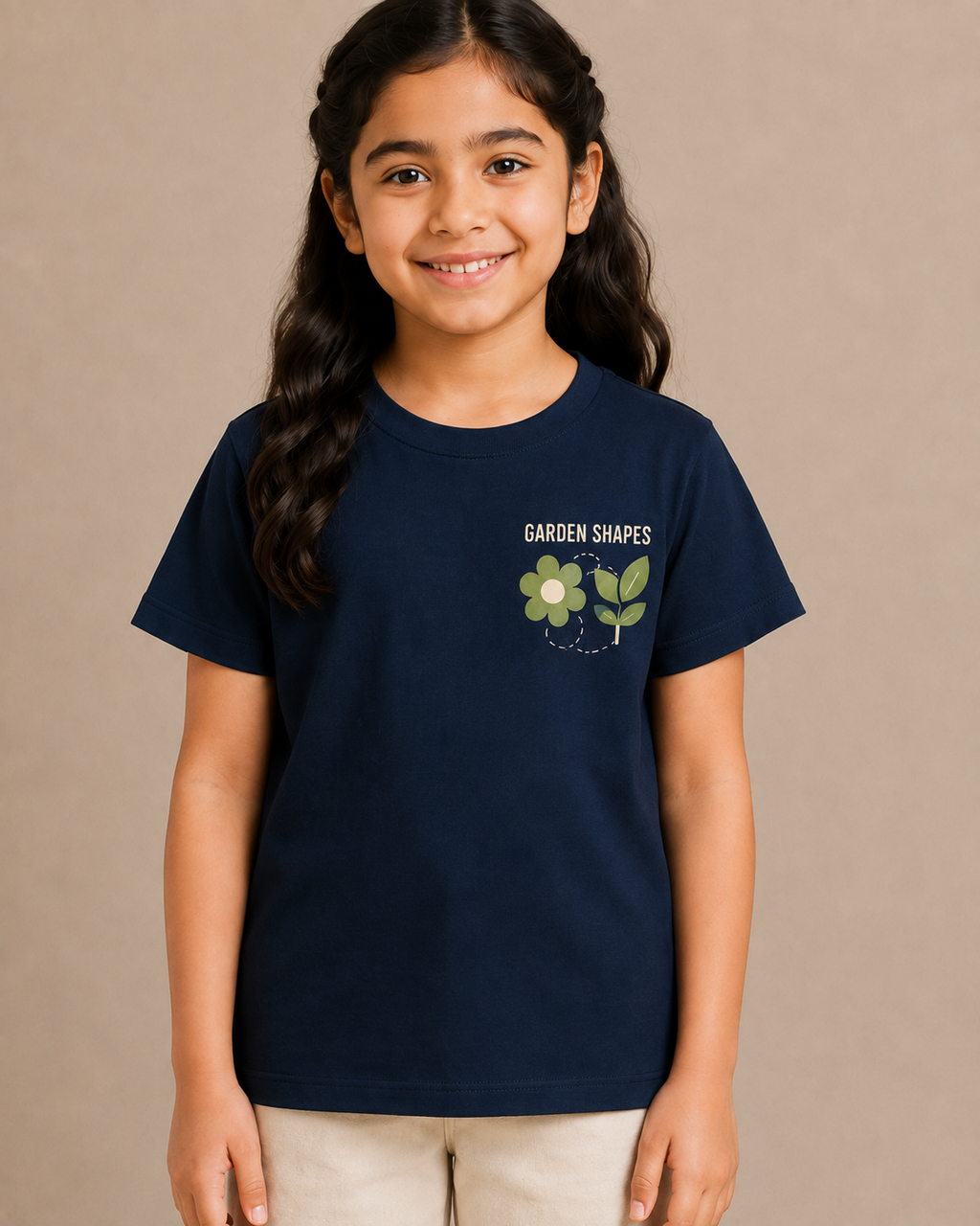 Garden Shapes Kids T-Shirt – Navy