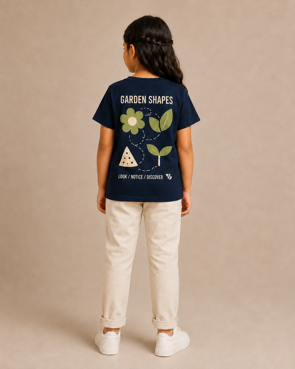Garden Shapes Kids T-Shirt – Navy