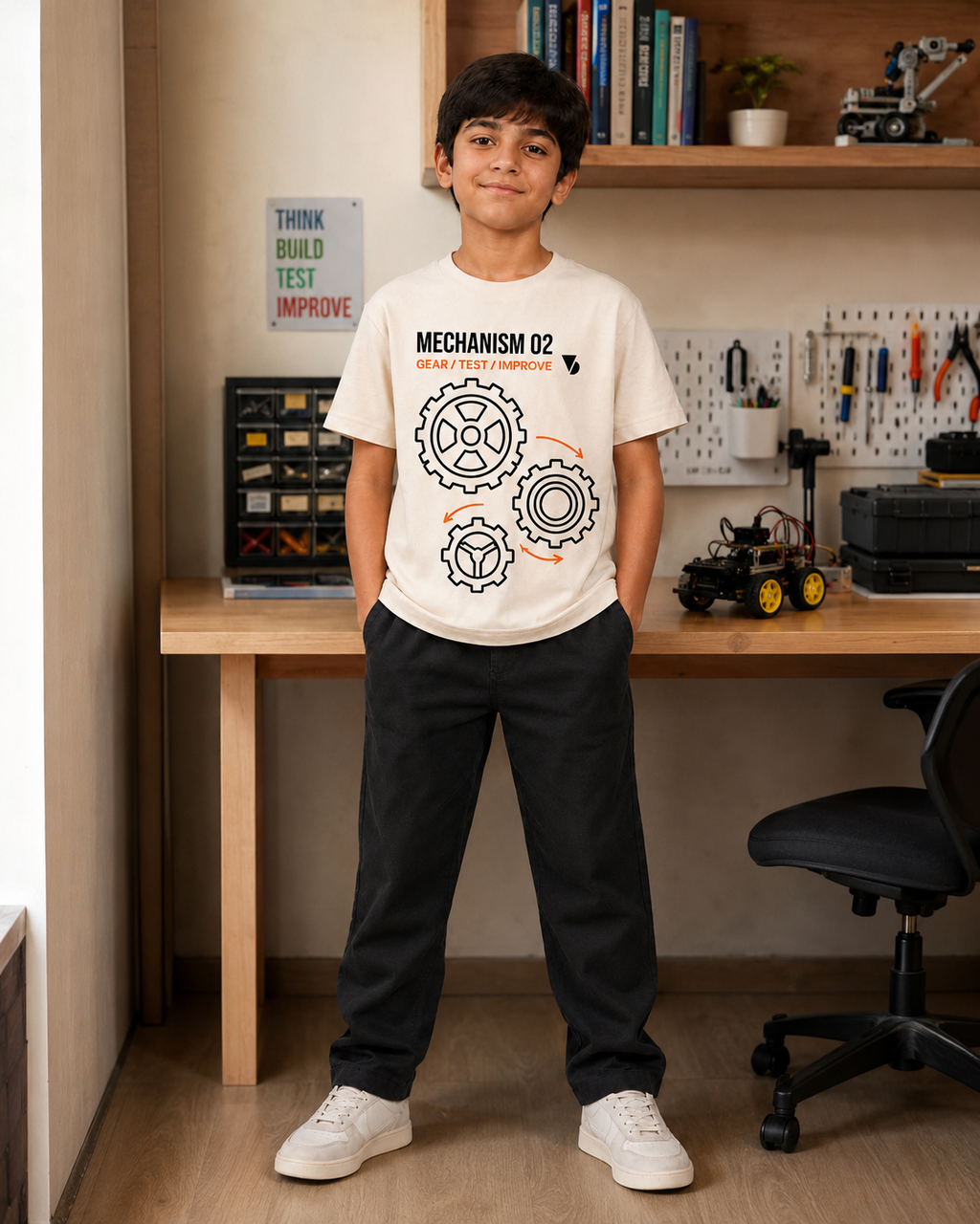 Mechanism 02 Kids T-Shirt – Off-White