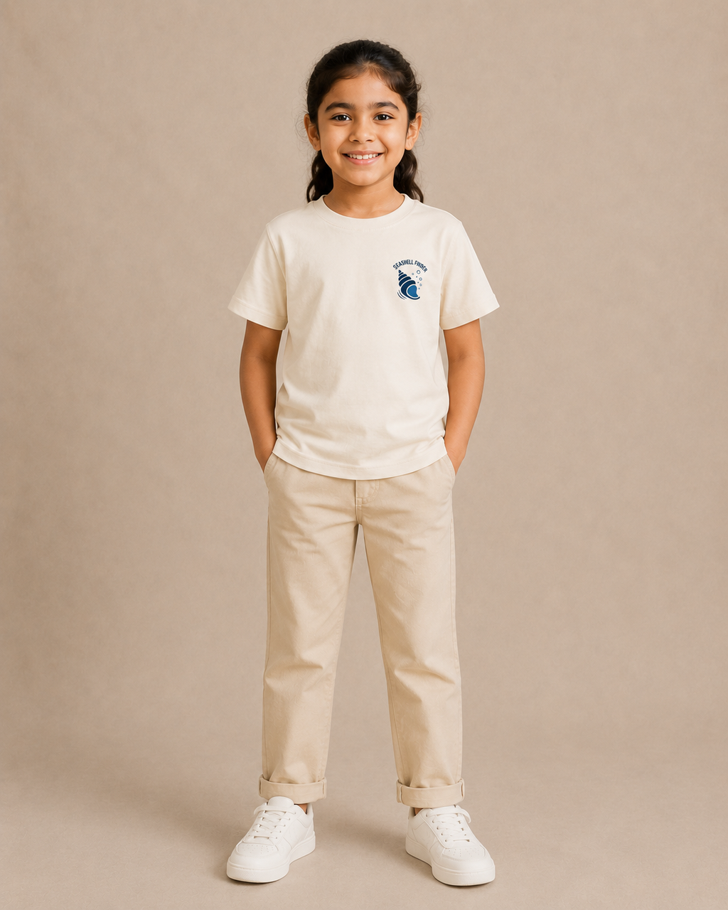 Seashell Finder Kids T-Shirt – Off-White