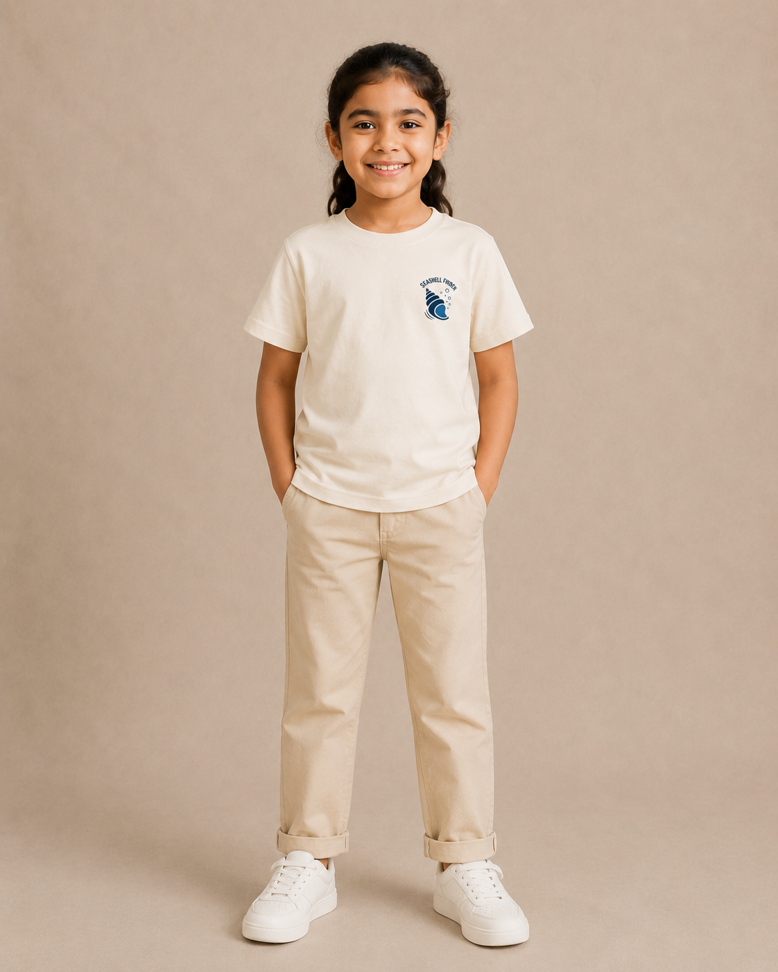 Seashell Finder Kids T-Shirt – Off-White