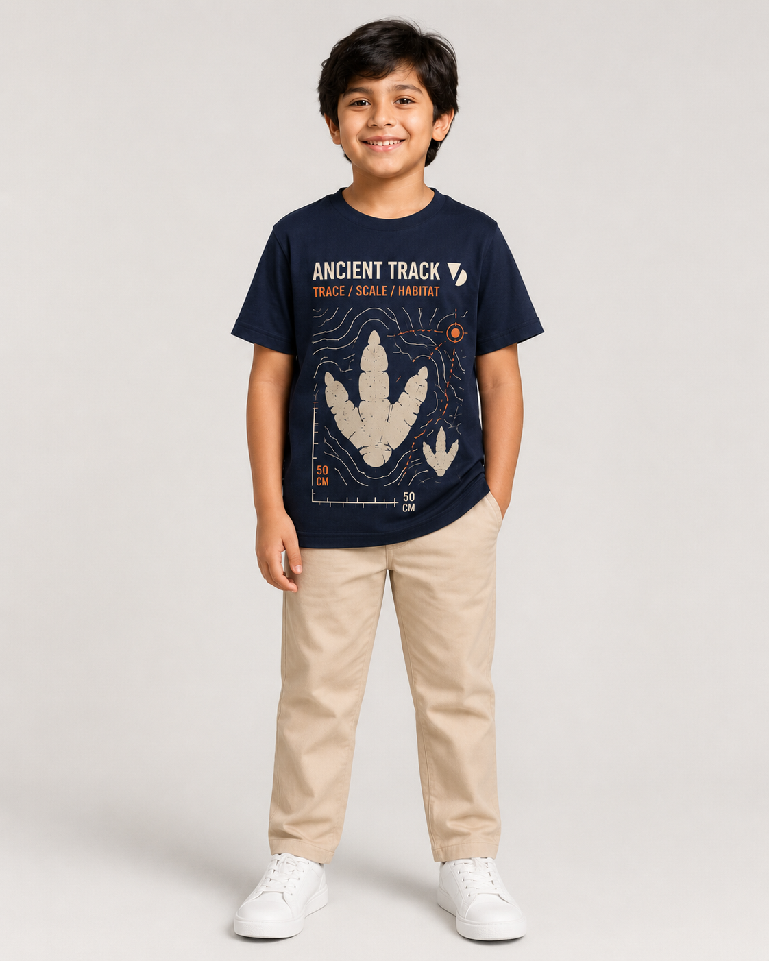 Ancient Track Kids T-Shirt – Navy