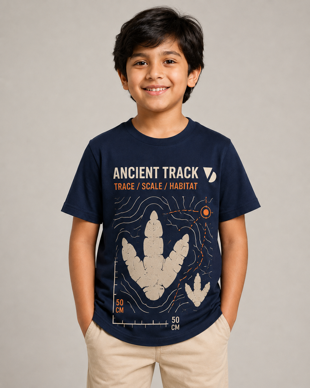 Ancient Track Kids T-Shirt – Navy