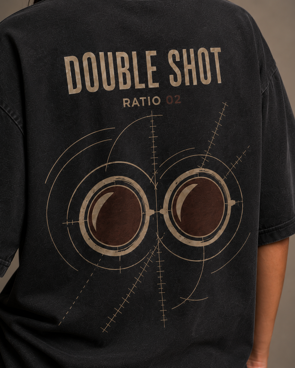 Double Shot Women’s Oversized Drop Shoulder T-Shirt – Washed Black