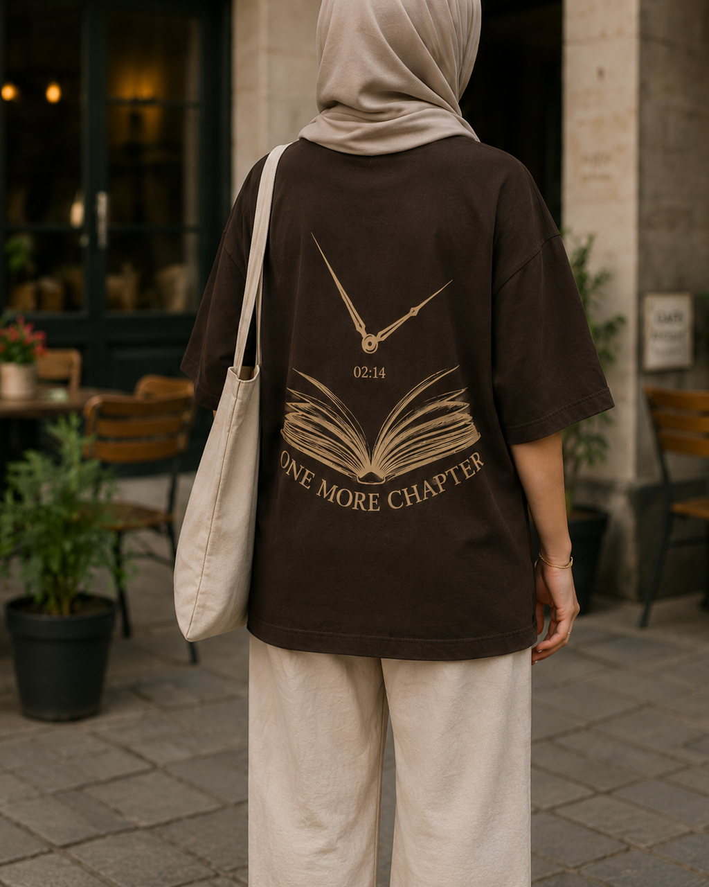 One More Chapter Women’s Oversized Drop Shoulder T-Shirt – Espresso Brown