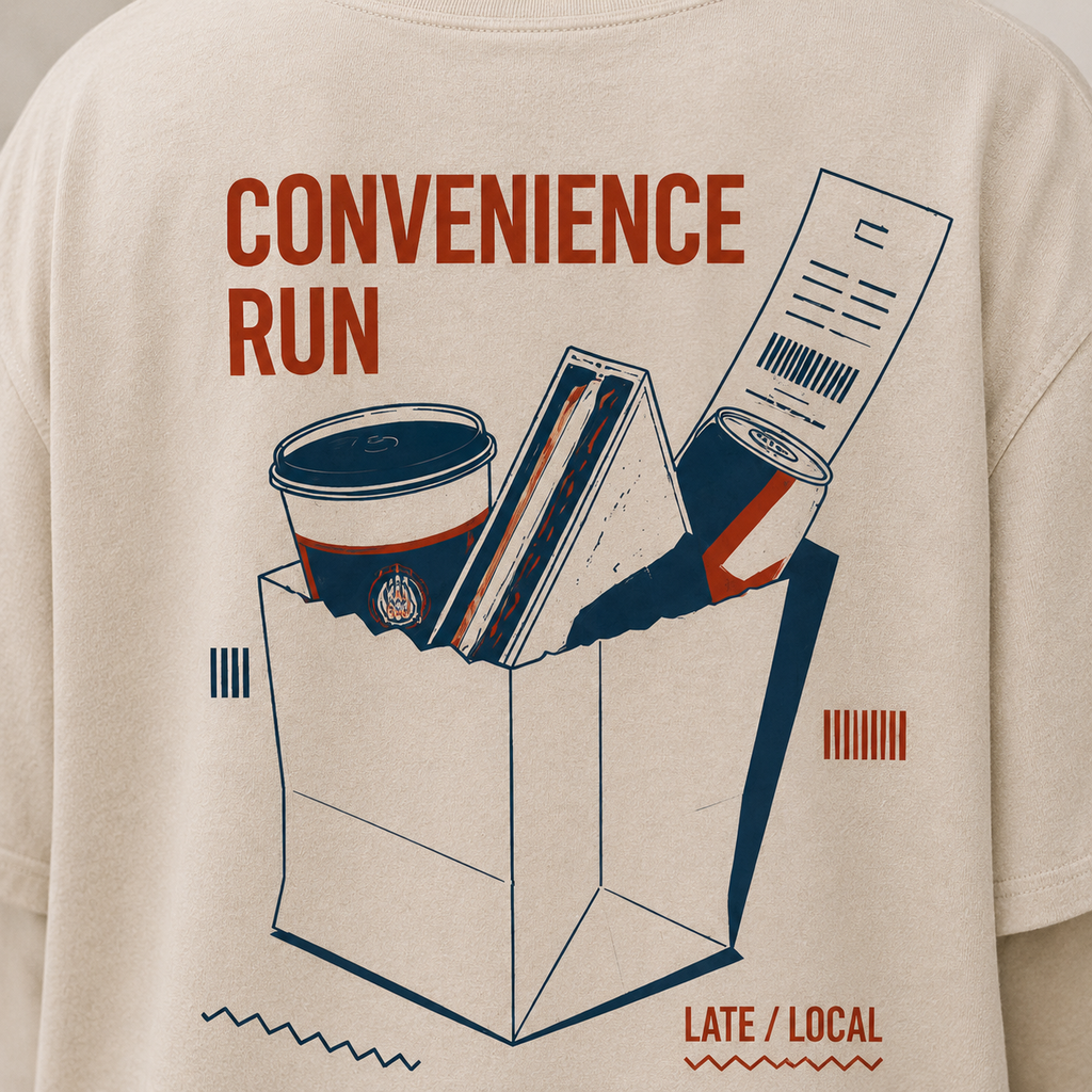 Convenience Run Women’s Oversized Drop Shoulder T-Shirt – Off-White