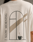 Slow Morning Women’s Oversized Drop Shoulder T-Shirt – Off-White