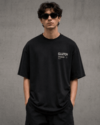 Clutch State Drop-Shoulder Graphic T-Shirt – Black