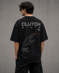 Clutch State Drop-Shoulder Graphic T-Shirt – Black