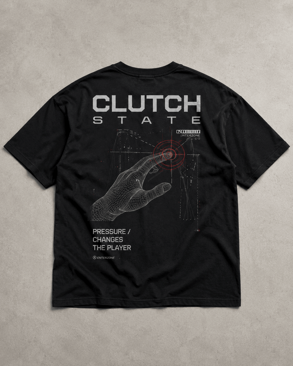 Clutch State Drop-Shoulder Graphic T-Shirt – Black