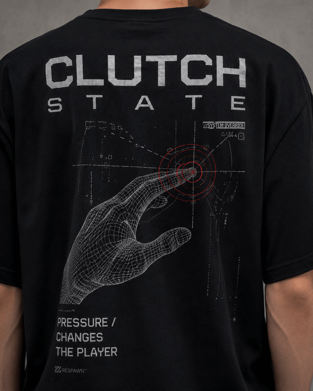 Clutch State Drop-Shoulder Graphic T-Shirt – Black