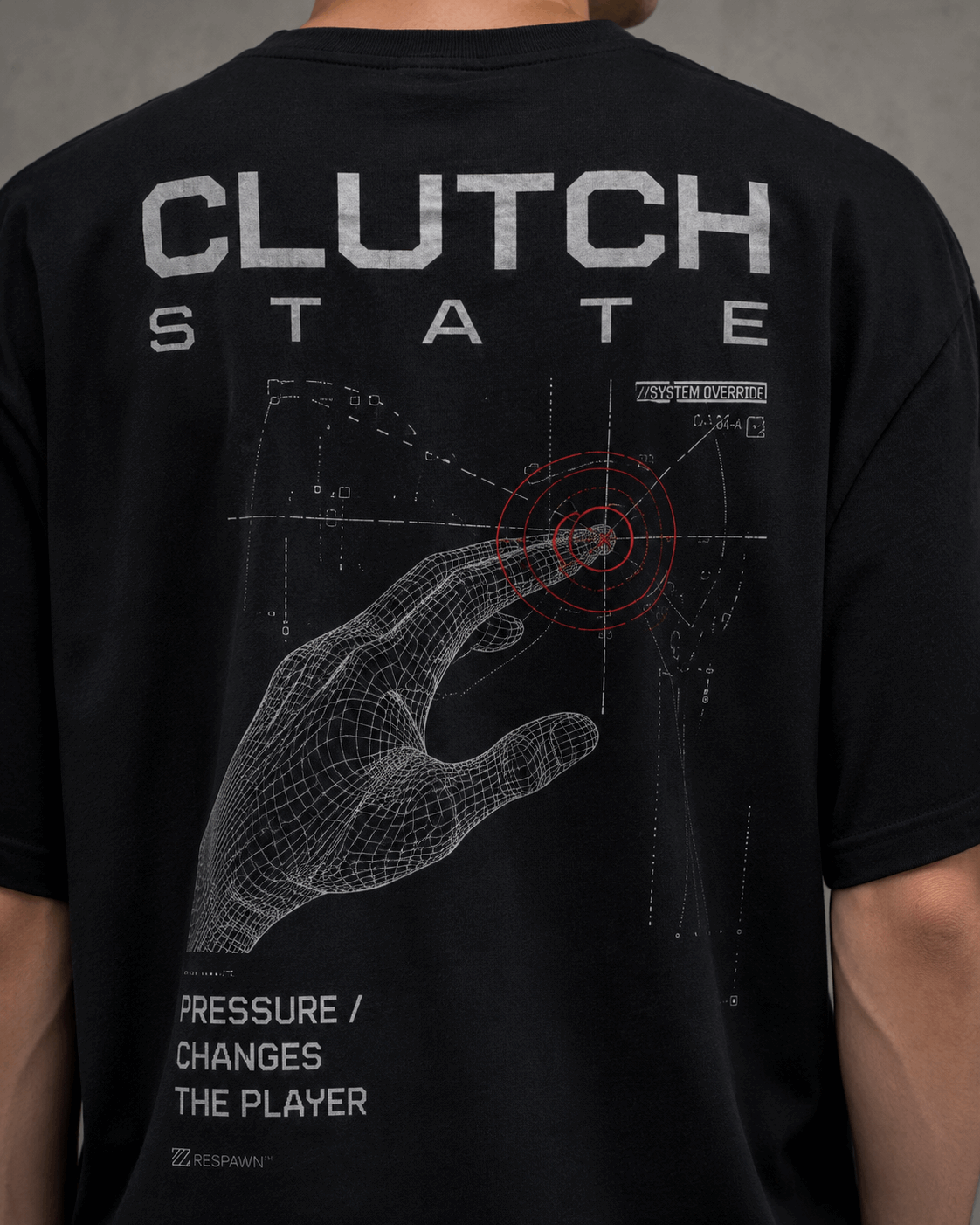 Clutch State Drop-Shoulder Graphic T-Shirt – Black