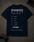 Ranked State Drop-Shoulder Graphic T-Shirt – Navy Blue