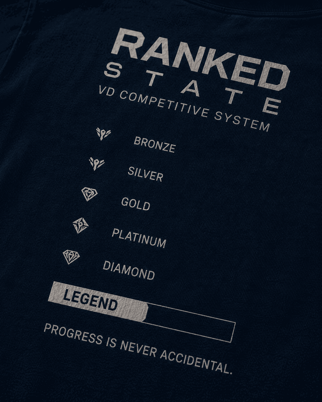 Ranked State Drop-Shoulder Graphic T-Shirt – Navy Blue