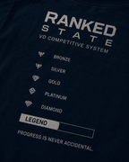 Ranked State Drop-Shoulder Graphic T-Shirt – Navy Blue