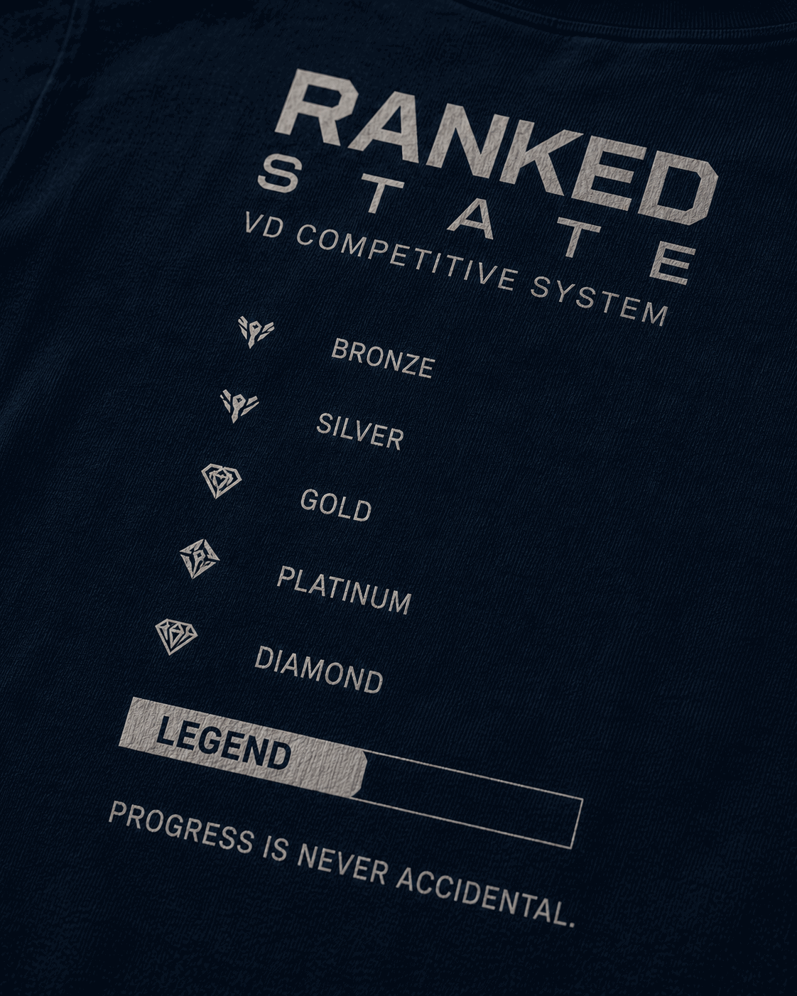 Ranked State Drop-Shoulder Graphic T-Shirt – Navy Blue