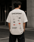 Checkpoint Drop-Shoulder Graphic T-Shirt – Off-White