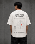 Low Ping Society Drop-Shoulder Graphic T-Shirt – Off-White