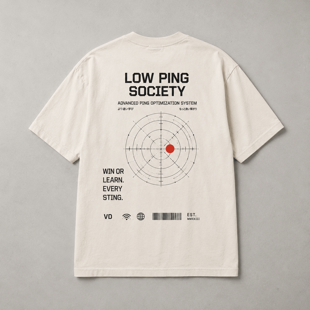 Low Ping Society Drop-Shoulder Graphic T-Shirt – Off-White