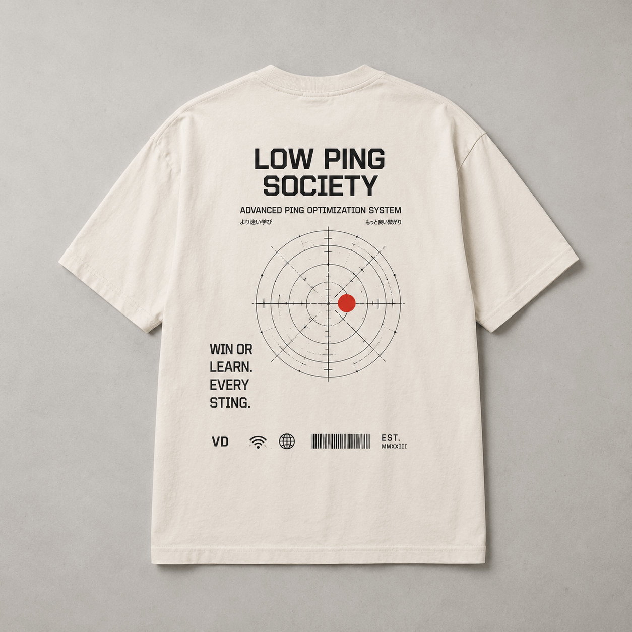 Low Ping Society Drop-Shoulder Graphic T-Shirt – Off-White