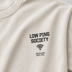 Low Ping Society Drop-Shoulder Graphic T-Shirt – Off-White