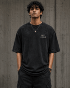 Last Circle Drop-Shoulder Graphic T-Shirt – Washed Black